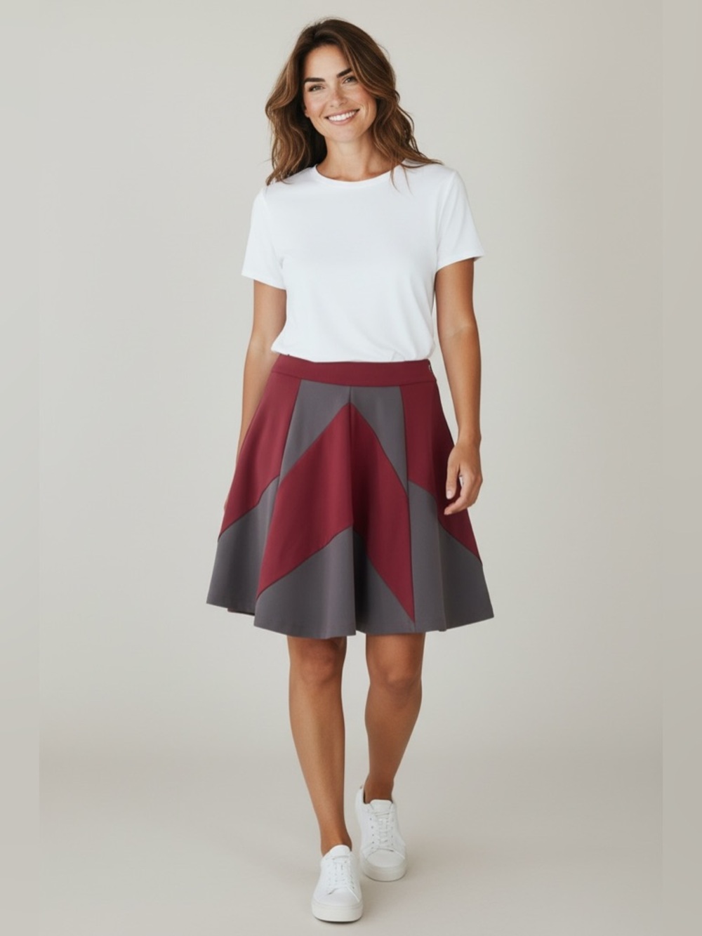 MM Couture By Miss Me Ponte Knit Skirt Res & Gray Size Small